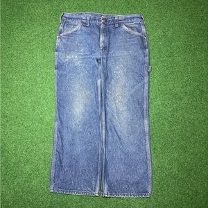 Vintage Big Mac Denim Work Wear Carpenter Distressed 38x27 Jeans